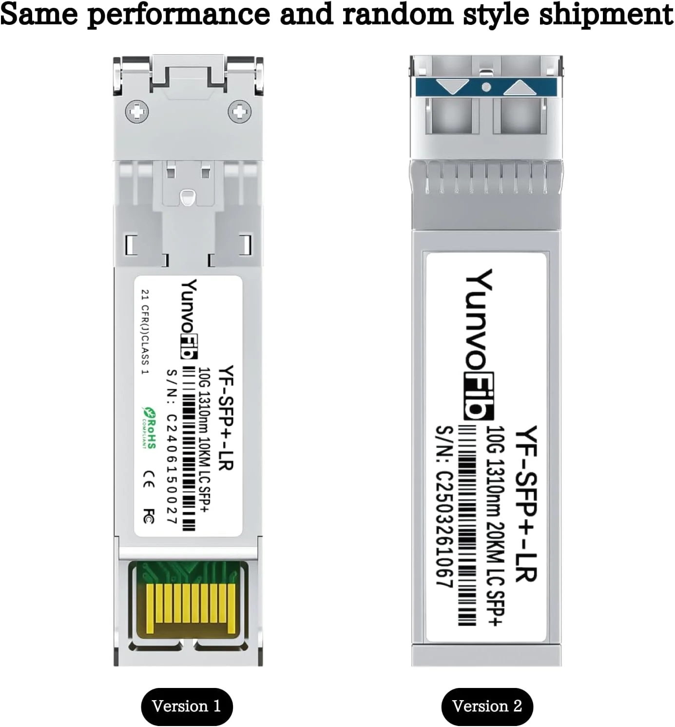 فرستنده و گیرنده یونوو فیب 10 گیگابیت بر ثانیه 1310 نانومتر 10 کیلومتر LC SFP+ فرستنده و گیرنده یونوو فیب 10 گیگابیت بر ثانیه 1310 نانومتر 10 کیلومتر LC SFP+