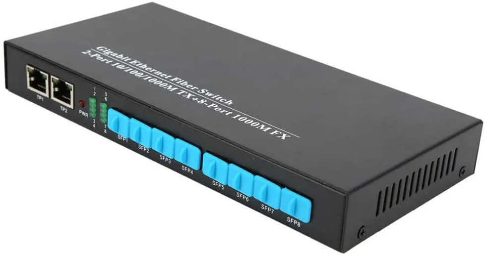 سوئیچ فیبر اترنت گیگابیتی /G XXS-SFP-8F2G فرستنده و گیرنده 1.25G DC 5V/3A 10/100/1000Mbs ابزار اندازه گیری لوازم الکترونیکی