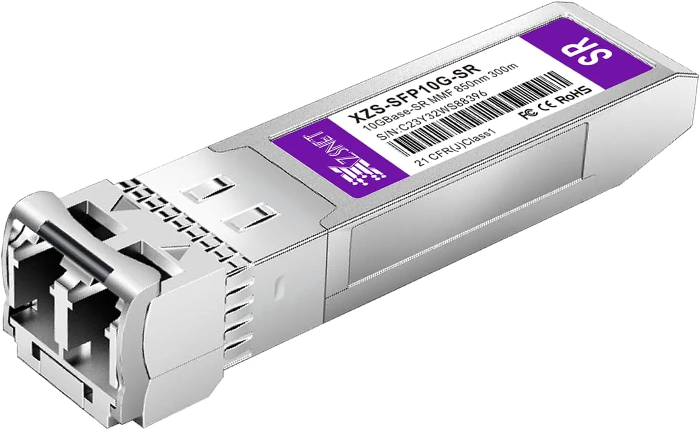 فرستنده و گیرنده 10GBASE-SR SFP+، ماژول فیبر چند حالته 10G SFP+ به LC سازگار با Cisco SFP-10G-SR، Ubiquiti UniFi UF-MM-10G، Mikrotik S+85DLC03D، Meraki، Netgear، D-Link و غیره، 1 عدد
