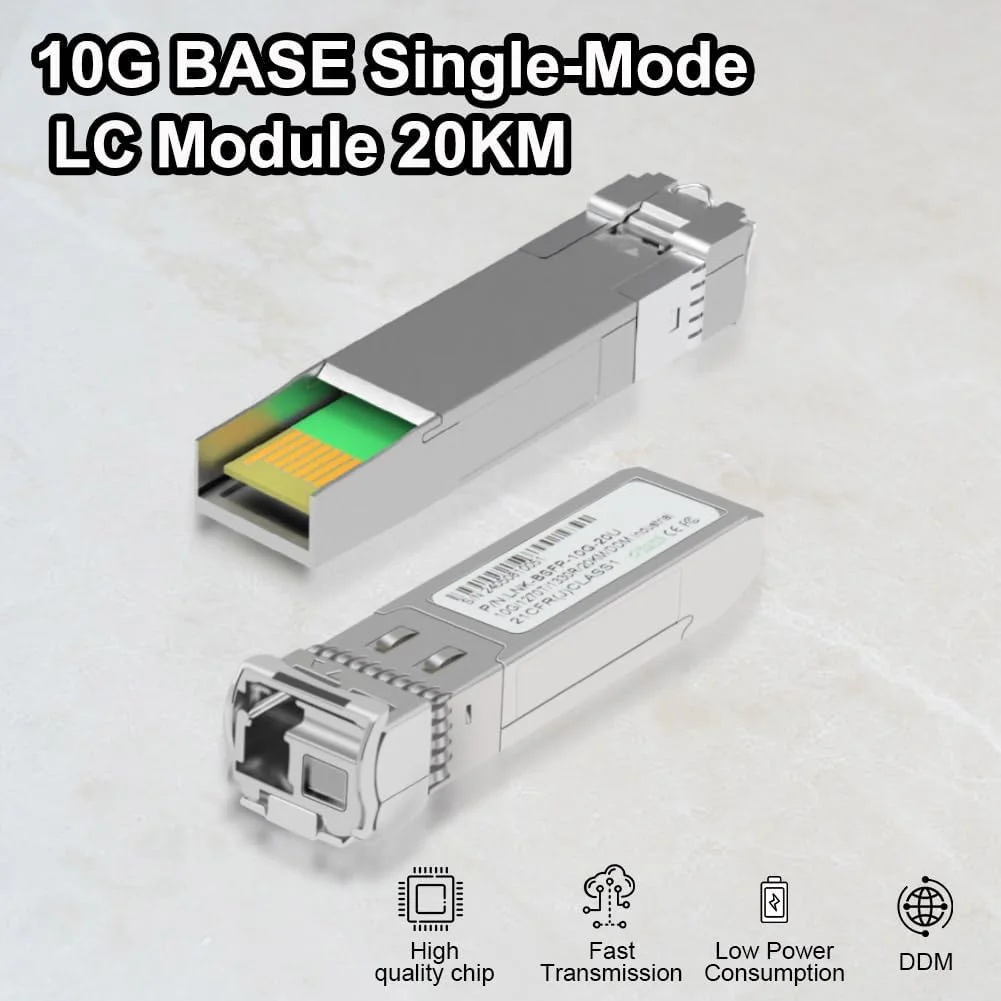 فرستنده و گیرنده نوری 10G SFP تک حالته دو طرفه، 1270nmTX/1330nm RX، SMF LC 20km، با قابلیت نظارت تشخیصی دیجیتال، برای D-Link، Mikrotik، TP-Link و غیره فرستنده و گیرنده نوری 10G SFP تک حالته دو طرفه، 1270nmTX/1330nm RX، SMF LC 20km، با قابلیت نظارت تشخیصی دیجیتال، برای D-Link، Mikrotik، TP-Link و غیره