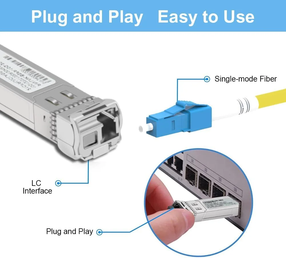 فرستنده و گیرنده نوری 10G SFP تک حالته دو طرفه، 1270nmTX/1330nm RX، SMF LC 20km، با قابلیت نظارت تشخیصی دیجیتال، برای D-Link، Mikrotik، TP-Link و غیره فرستنده و گیرنده نوری 10G SFP تک حالته دو طرفه، 1270nmTX/1330nm RX، SMF LC 20km، با قابلیت نظارت تشخیصی دیجیتال، برای D-Link، Mikrotik، TP-Link و غیره