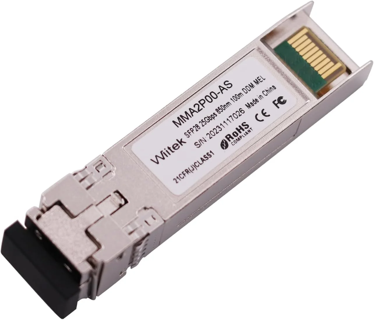 فرستنده و گیرنده نوری 25G SFP28 SR SFP+، ماژول 25GBase-SR SFP28، 850 نانومتر MMF، تا 100 متر، سازگار با Mellanox MMA2P00-AS