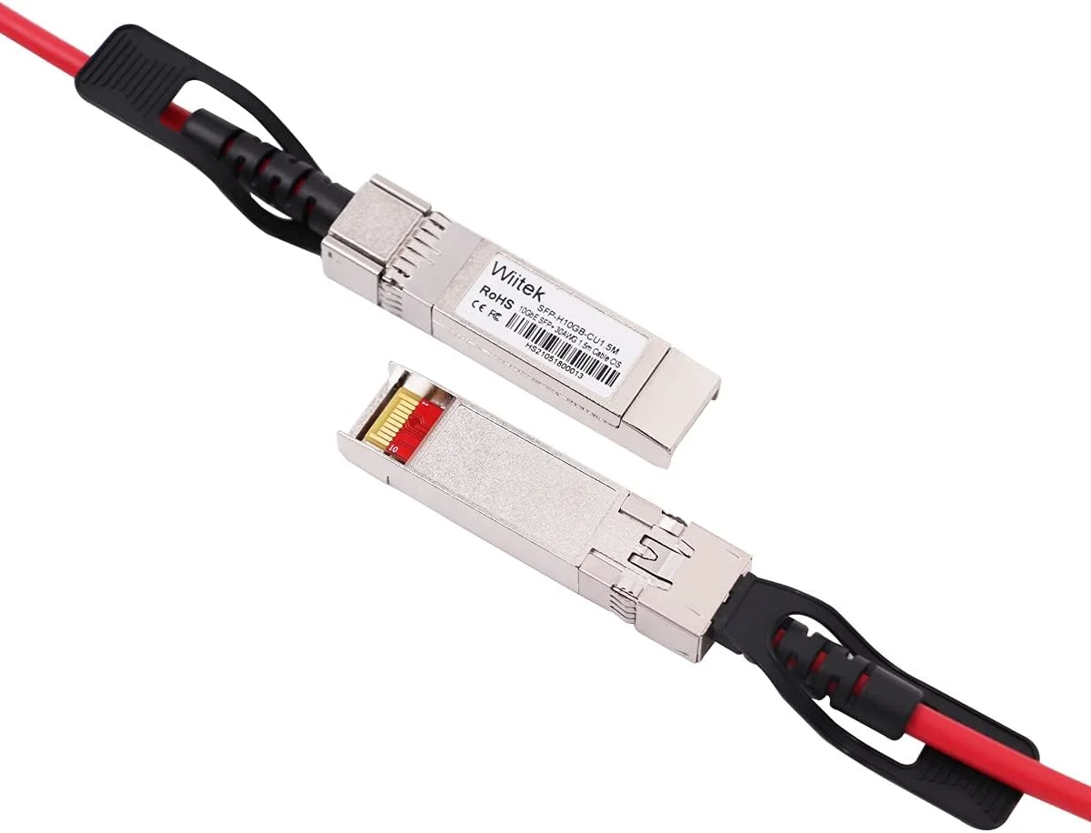 کابل Twinax SFP+ DAC 10G به طول 1 متر، رنگ قرمز، کابل مسی SFP+ 10Gbase-CU، سازگار با سوئیچهای سیسکو، یوبیکویتی، جونیپر، ملانوکس، میکروتیک، نتگیر، سوپرمیکرو و متنباز کابل Twinax SFP+ DAC 10G به طول 1 متر، رنگ قرمز، کابل مسی SFP+ 10Gbase-CU، سازگار با سوئیچهای سیسکو، یوبیکویتی، جونیپر، ملانوکس، میکروتیک، نتگیر، سوپرمیکرو و متنباز