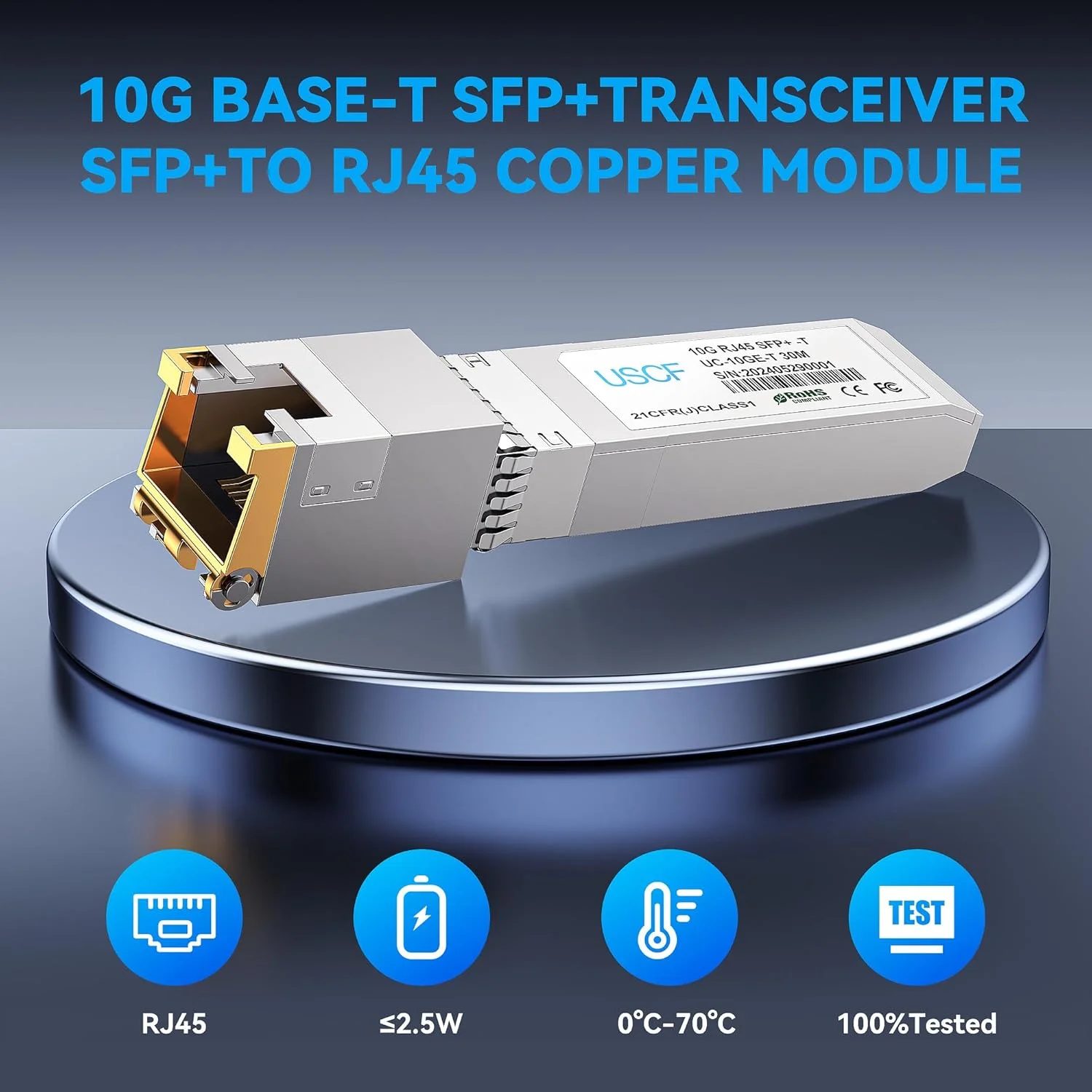 ماژول 10G SFP+ به RJ45 - فرستنده و گیرنده مسی اترنت 10 گیگابیتی، 10GBASE-T، تا 30 متر، سازگار با سیسکو، یوبیکیوتی، میکروتیک و غیره، آداپتور SFP+ به اترنت پرسرعت (2 عدد) ماژول 10G SFP+ به RJ45 - فرستنده و گیرنده مسی اترنت 10 گیگابیتی، 10GBASE-T، تا 30 متر، سازگار با سیسکو، یوبیکیوتی، میکروتیک و غیره، آداپتور SFP+ به اترنت پرسرعت (2 عدد)