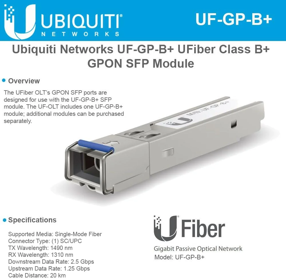 ماژول فرستنده و گیرنده فیبر نوری یوفایبر کلاس B+ GPON OLT مدل UF-GP-B+