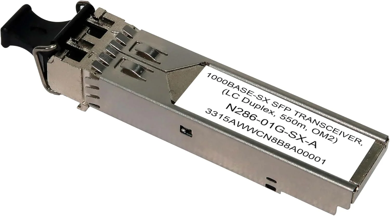 ماژول فرستنده و گیرنده SFP Tripp Lite Eaton Series SFP-1G-SX سازگار با Arista، 1000BASE-SX، فیبر چند حالته LC Duplex MMF، 1.25 گیگابیت بر ثانیه، 850 نانومتر، طول 550 متر (N286-01G-SX-A)