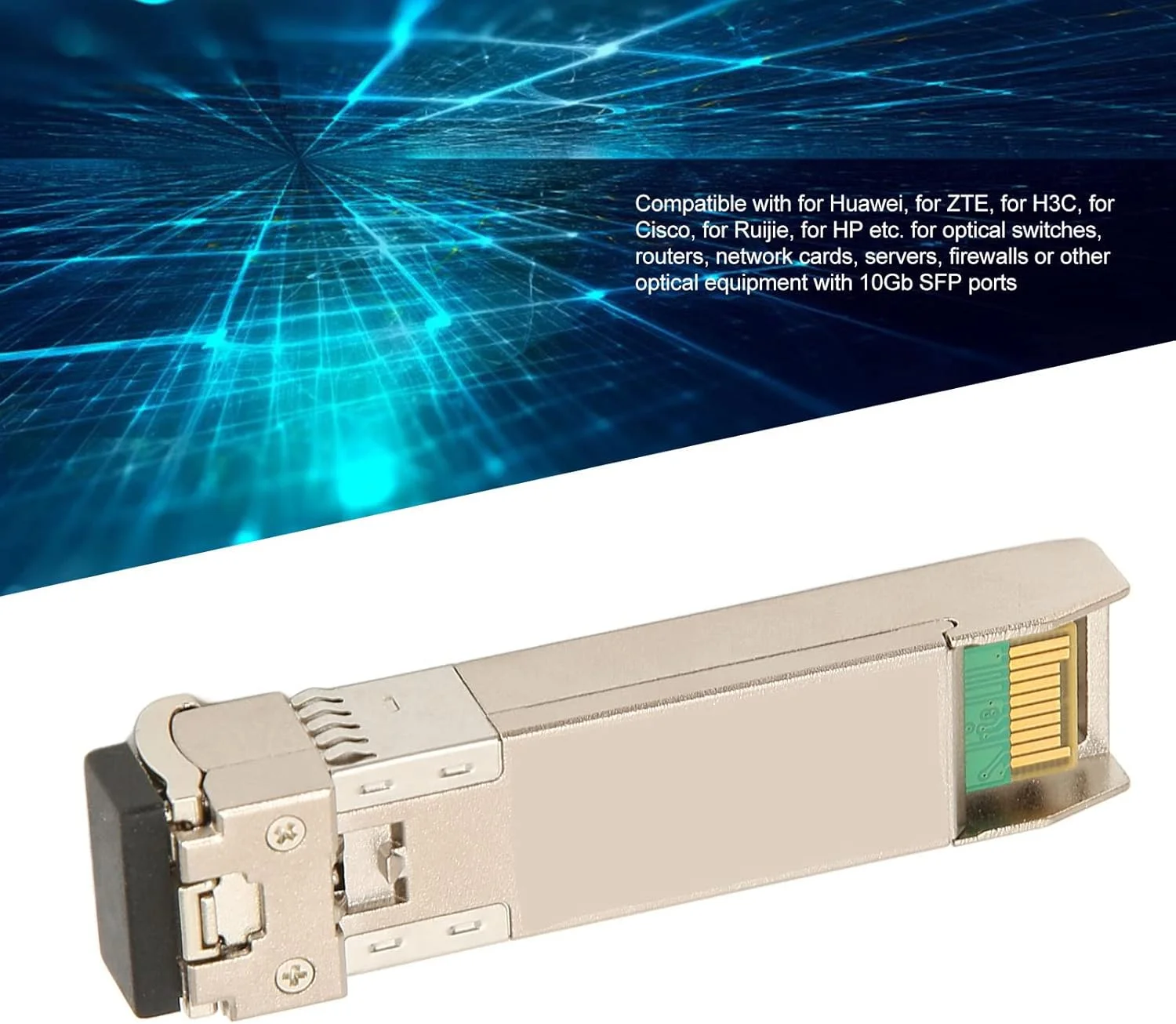 فرستنده و گیرنده SFP، 10 گیگابیت بر ثانیه 1310 نانومتر فیبر دوگانه تک حالته با درپوش گرد و غبار، فاصله انتقال 10 کیلومتر، پشتیبانی از عملکرد DDM، ماژول نوری SFP برای روترها