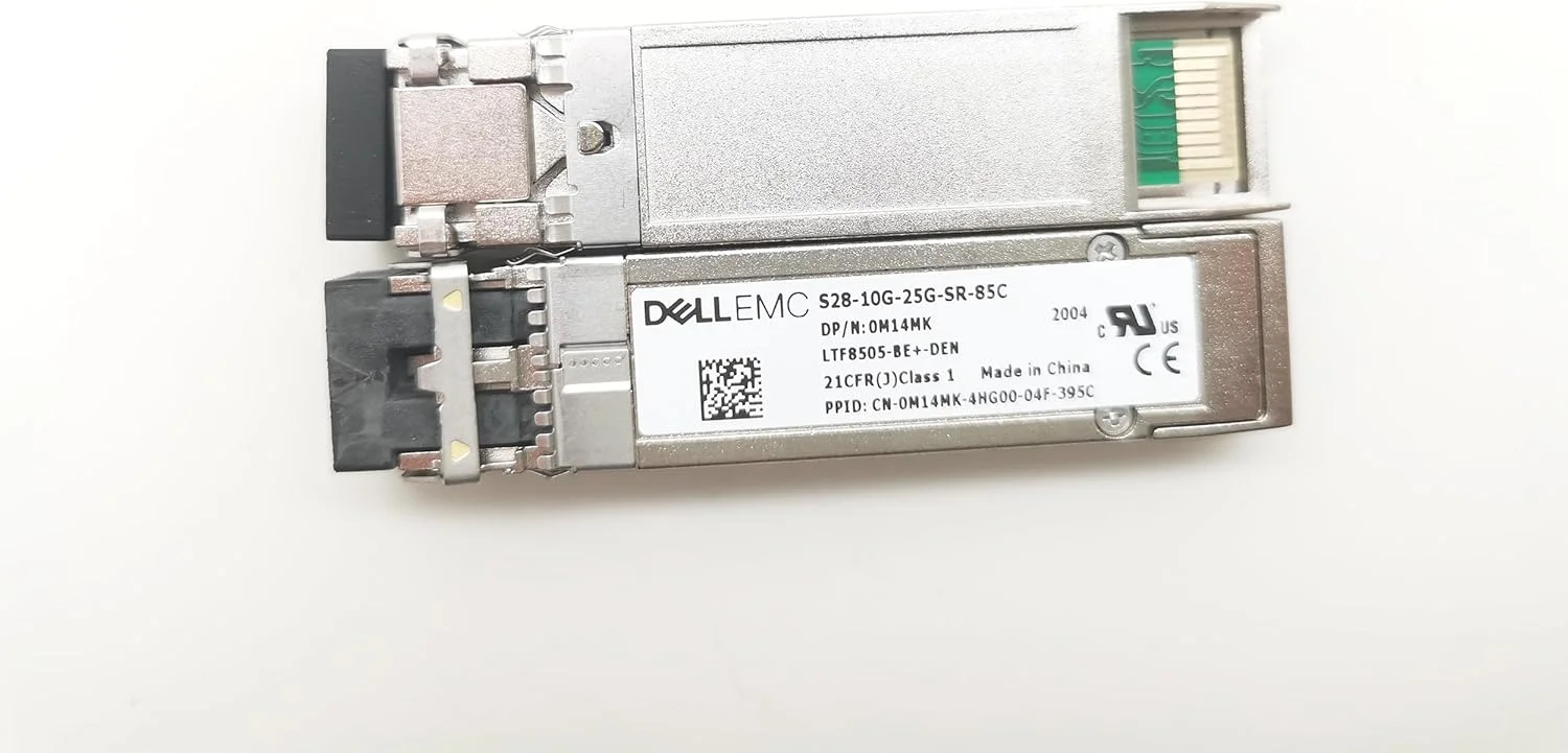 فرستنده و گیرنده فیبر نوری 25 گیگابیتی جدید برای DELLs EMC S28-10G-25G-SR-85C 0ᴍ14MK 1G/10G/25G SFP+ 25gbps
