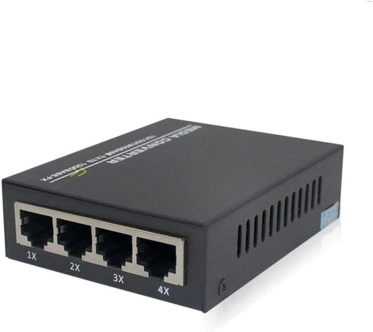 محصولات شبکه فرستنده و گیرنده فیبر LOCZEK مدل HTB-GS14-B فرستنده و گیرنده فیبر گیگابیتی 1 نوری 4 الکتریکی تک حالته تک فیبر سوئیچ نوری 4 پورت