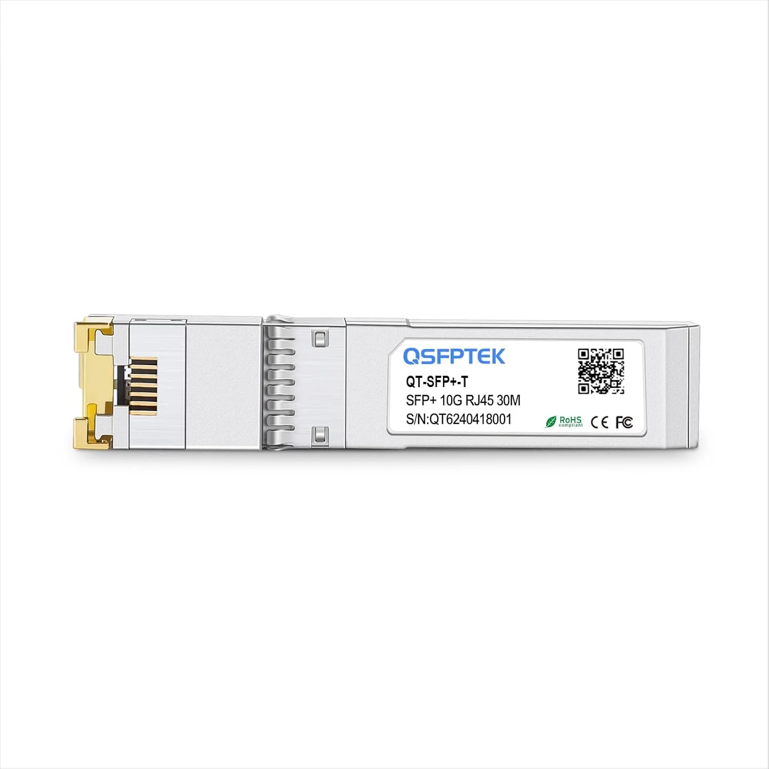 فرستنده و گیرنده 10GBASE-T SFP+ به RJ45، ماژول مسی 10G، مینی گیگابیت اترنت نوری SFP RJ 45 10GB T سازگار با Cisco SFP-10G-T-S، Ubiquiti UF-RJ45-10G، Netgear، Mikrotik، Supermicro، Fortinet، تا 30 متر