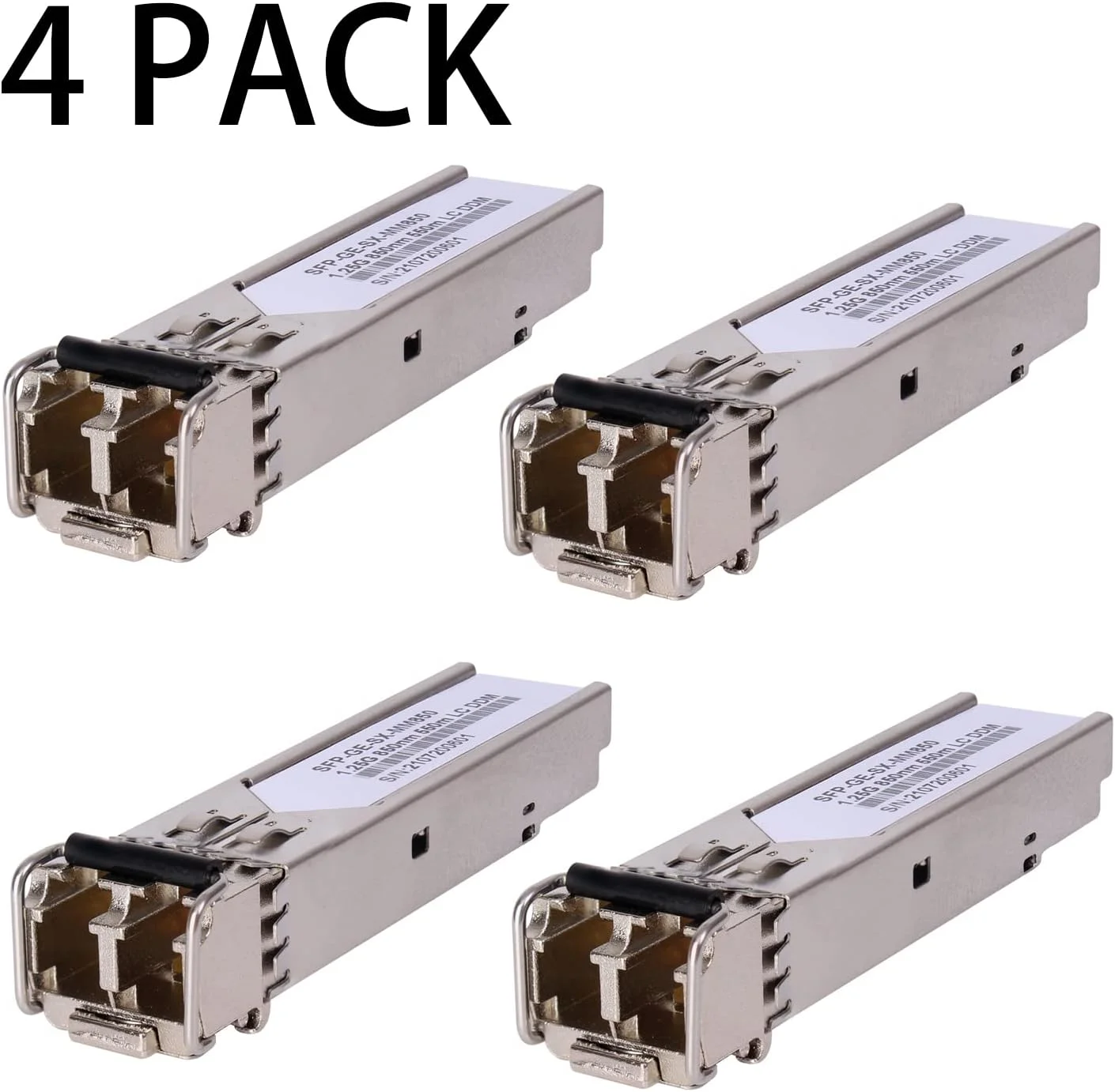 ماژول فیبر نوری 4 عددی 1.25G 850nm Multimode SFP LC، برد 550 متر، 1000Base-SX LC MMF برای سیسکو GLC-SX-MMD/SX-MM/SFP-GE-S، Fortinet، Ubiquiti UniFi UF-MM-1G، Mikrotik S-85DLC05D Meraki MA-SFP-1GB-SX ماژول فیبر نوری 4 عددی 1.25G 850nm Multimode SFP LC، برد 550 متر، 1000Base-SX LC MMF برای سیسکو GLC-SX-MMD/SX-MM/SFP-GE-S، Fortinet، Ubiquiti UniFi UF-MM-1G، Mikrotik S-85DLC05D Meraki MA-SFP-1GB-SX