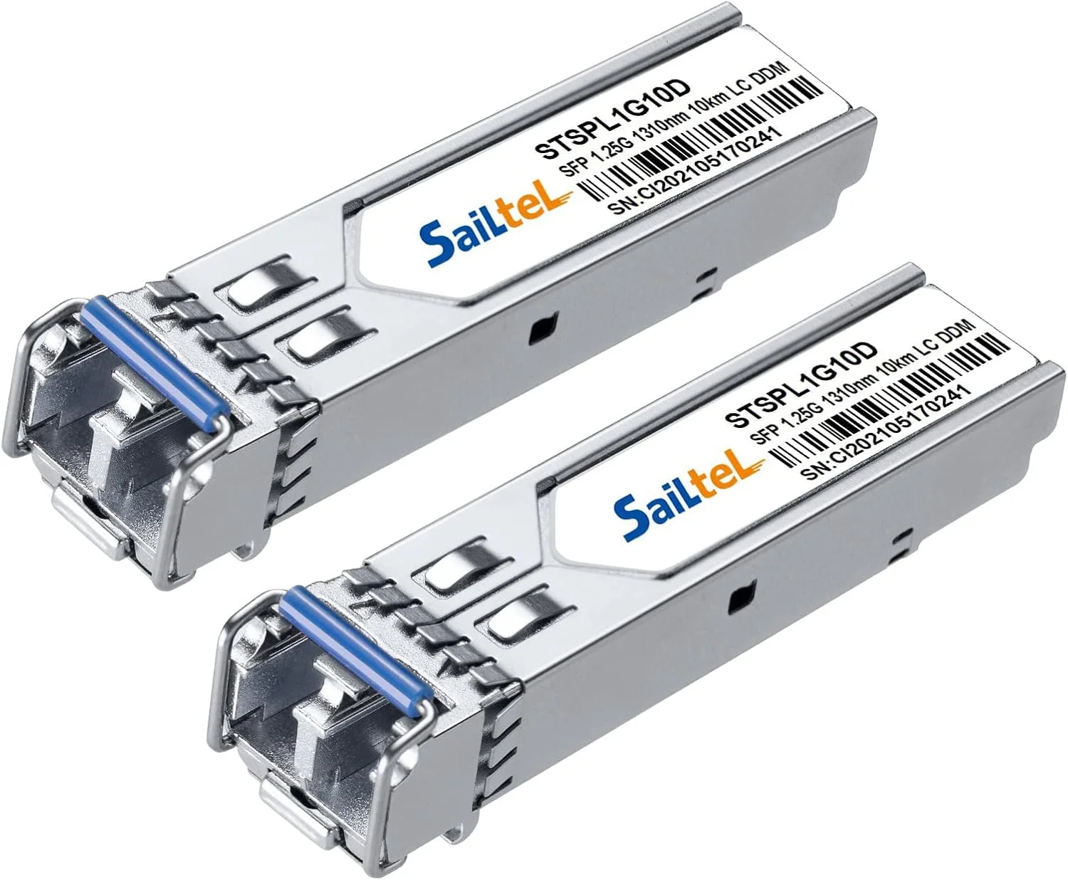 فرستنده و گیرنده دوبلکس LC تک حالته 1.25 گیگابیتی، ماژول SFP فیبر دوگانه 1000Base-LX، SMF 1310 نانومتری، تا 10 کیلومتر، DDM، سازگار با سیسکو، یوبیکیوتی، میکروتیک، نت گیر، دی لینک، لینکسیس و غیره (1000M، x2)