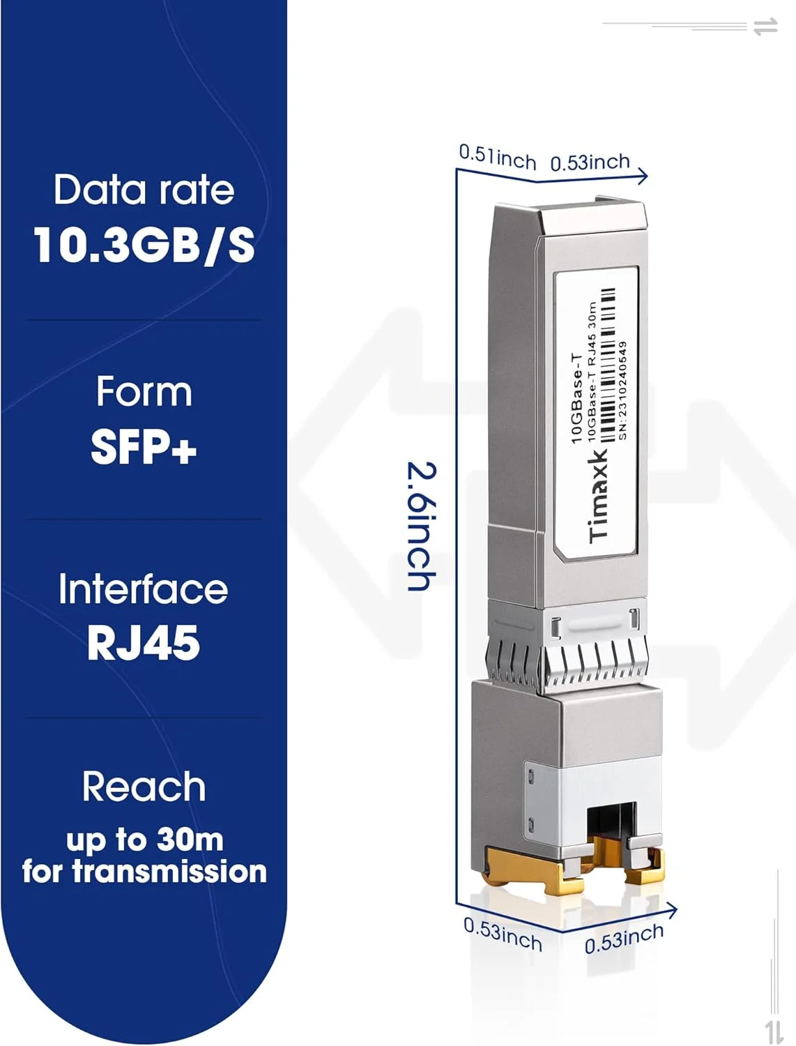 فرستنده و گیرنده 10GBase-T SFP، فرستنده و گیرنده ماژولار اترنت 10Gb SFP+، 1310 نانومتر MMF، تا 1000 متر، سازگار با سیسکو، یوبیکویتی، میکروتیک، دی-لینک، نت گیر، کیونپ، لینکسیس و غیره فرستنده و گیرنده 10GBase-T SFP، فرستنده و گیرنده ماژولار اترنت 10Gb SFP+، 1310 نانومتر MMF، تا 1000 متر، سازگار با سیسکو، یوبیکویتی، میکروتیک، دی-لینک، نت گیر، کیونپ، لینکسیس و غیره