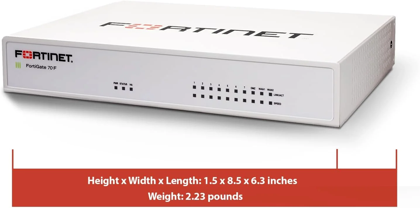 دستگاه امنیت شبکه FortiGate-70F به همراه یک سال محافظت یکپارچه از تهدیدات FortiGuard (UTP) و FortiCare Premium (FG-70F-BDL-950-12)