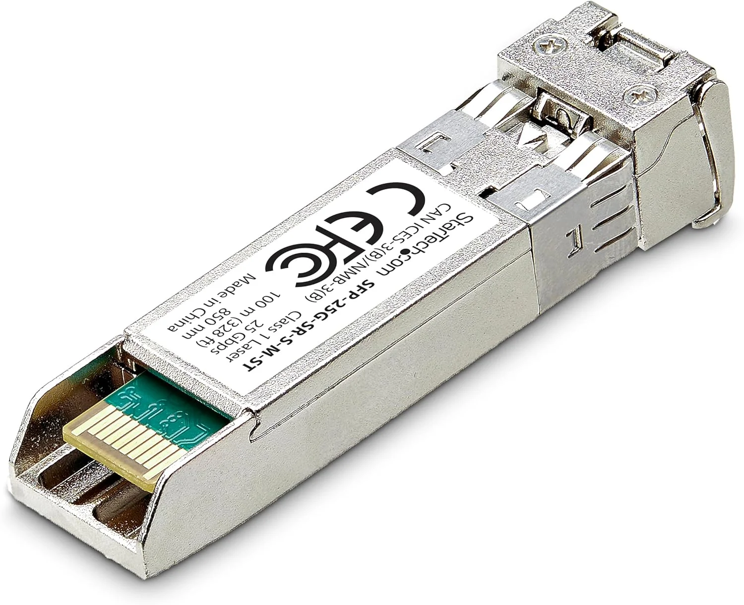 ماژول SFP28 مدل SFP-25G-SR-S شرکت StarTech.com، فیبر چند حالته 25 گیگابیتی (MMF)، فرستنده و گیرنده LC با سرعت 25GbE و برد 100 متر