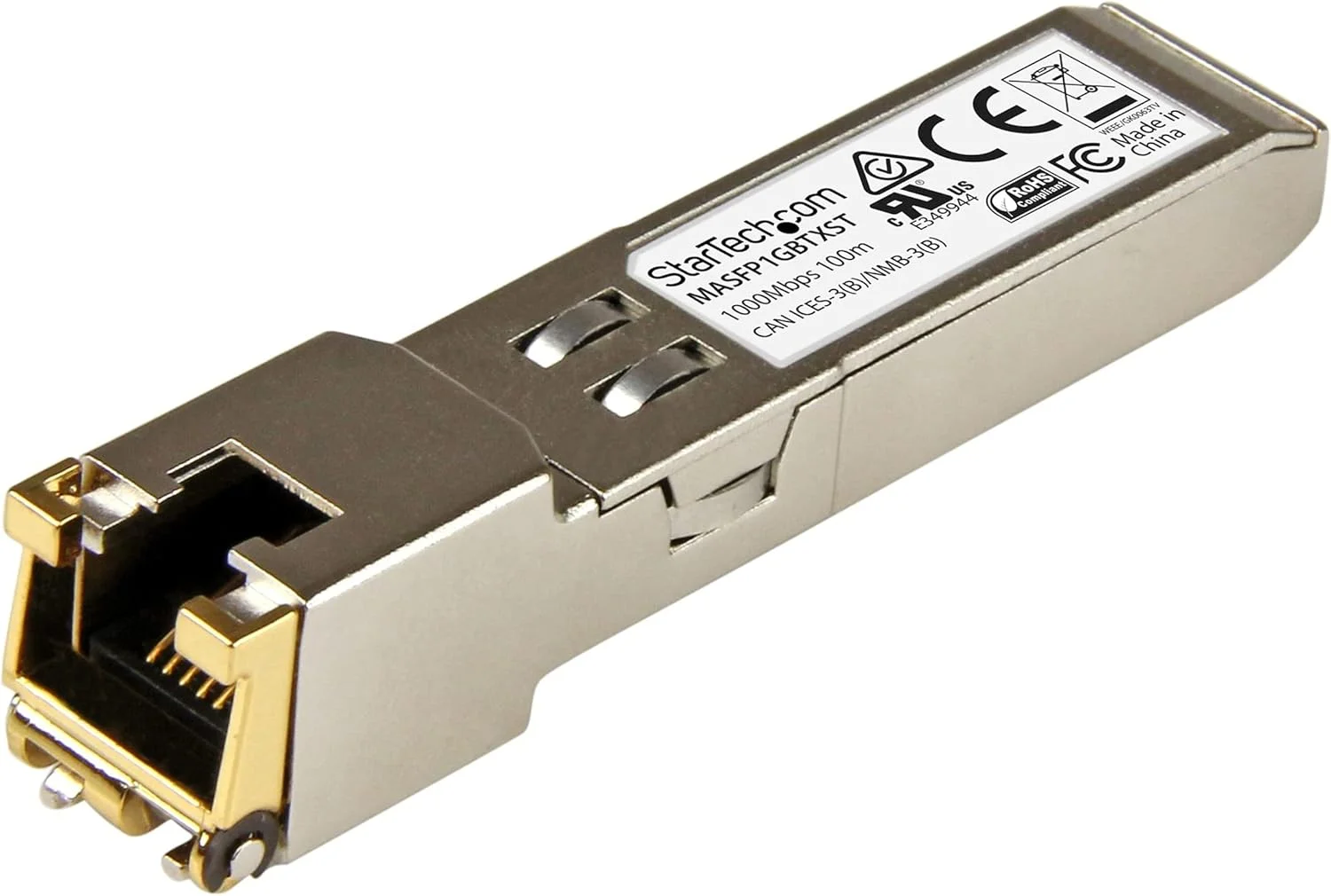 ماژول SFP سازگار با Cisco Meraki MA-SFP-1GB-TX - 10BASE-T - SFP به RJ45 Cat6/Cat5e - 10/100/1000 Mbps - RJ-45 100m - Cisco Meraki MS225, MX400, MS250 (MASFP1GBTXST)