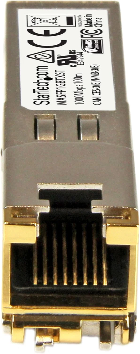 ماژول SFP سازگار با Cisco Meraki MA-SFP-1GB-TX - 10BASE-T - SFP به RJ45 Cat6/Cat5e - 10/100/1000 Mbps - RJ-45 100m - Cisco Meraki MS225, MX400, MS250 (MASFP1GBTXST)