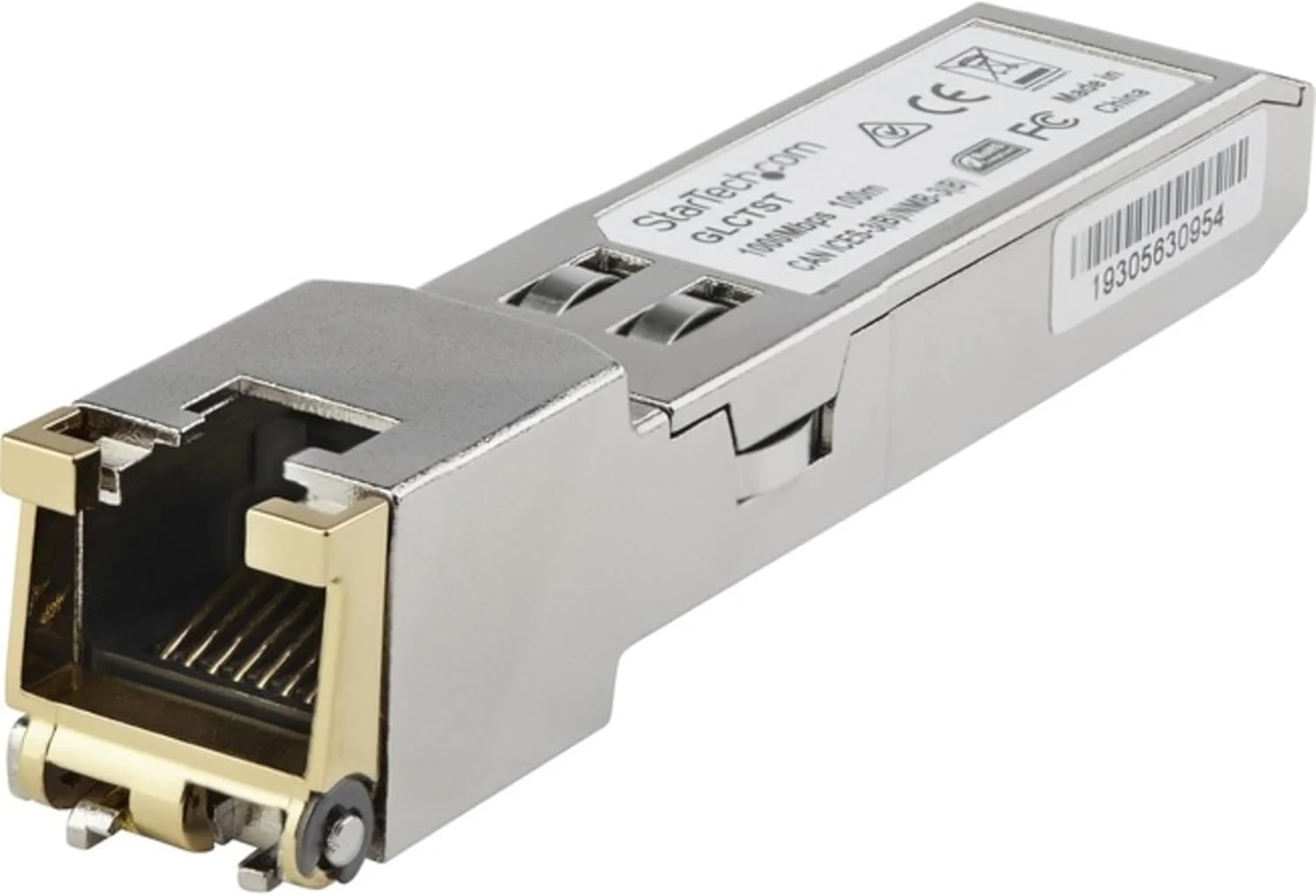 ماژول SFP سازگار با Juniper SFP-1GE-T از StarTech.com - 1000BASE-T - SFP به RJ45 Cat6/Cat5e - SFP اترنت گیگابیتی 1GE - RJ-45 100 متری - (SFP1GETST)