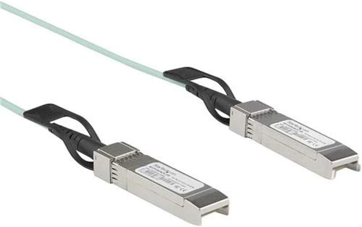 کابل فیبر نوری فعال +SFP سازگار با Dell EMC AOC-SFP-10G-5M، طول 5 متر - فیبر نوری فعال +SFP 10 گیگابیت بر ثانیه - کابل ماژول فرستنده گیرنده +SFP / Mini GBIC با سرعت 10 گیگابیت بر ثانیه (AOCSFP10G5ME)