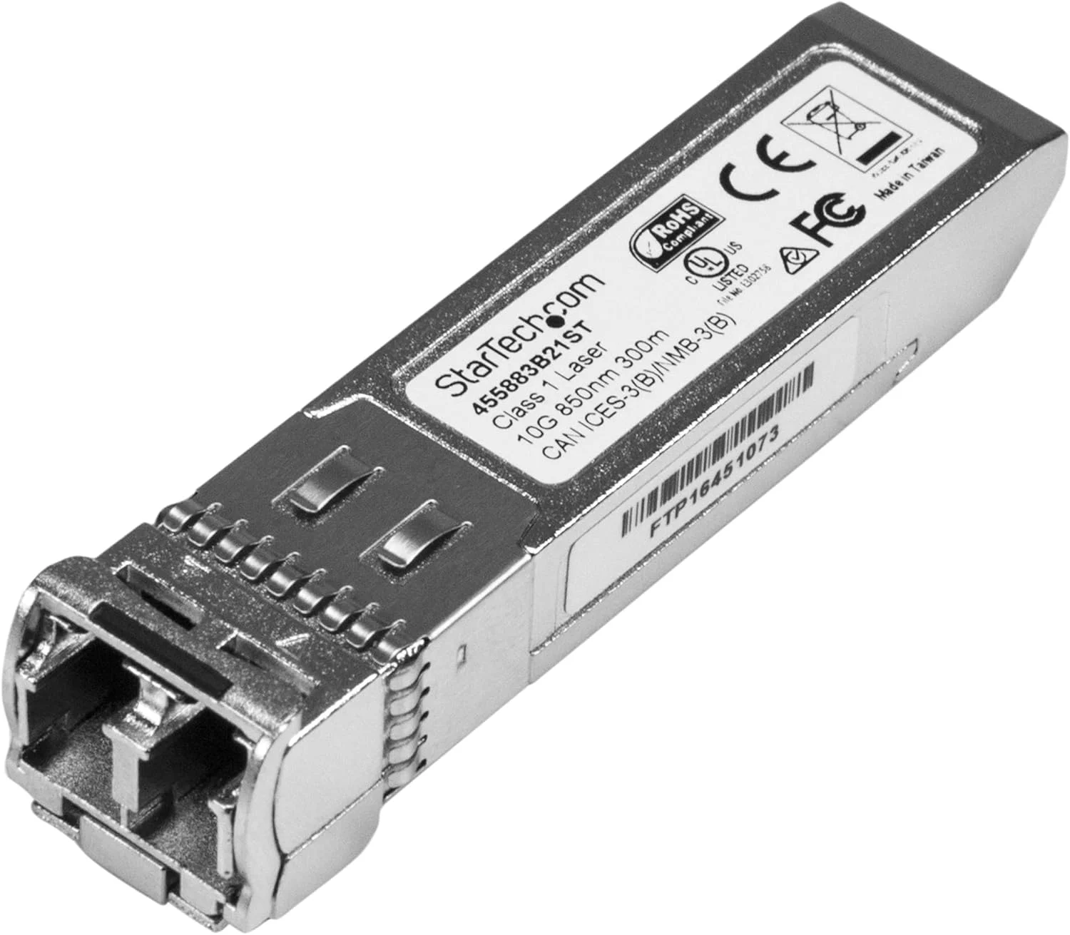 ماژول SFP+ سازگار StarTech.com HPE 455883-B21 - فرستنده و گیرنده فیبر نوری چند حالته (MMF) 10GBASE-SR-10GbE - اترنت گیگابیتی 10GE SFP+ - LC 300m - 850nm - DDM HPE 6120XG, 6120G, Flex Fabric (455883B21ST)