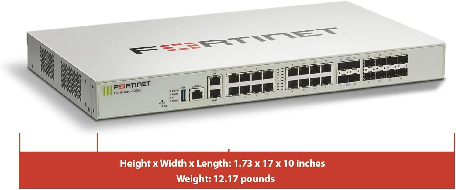 دستگاه فایروال FORTINET FortiGate-120G به همراه یک سال پشتیبانی ویژه FortiCare و محافظت یکپارچه در برابر تهدیدات FortiGuard (UTP) (FG-120G-BDL-950-12)