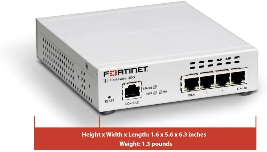 فایروال Fortinet FortiGate-30G برای دفاتر کوچک با 4 پورت اترنت گیگابیتی RJ45 (FG-30G)