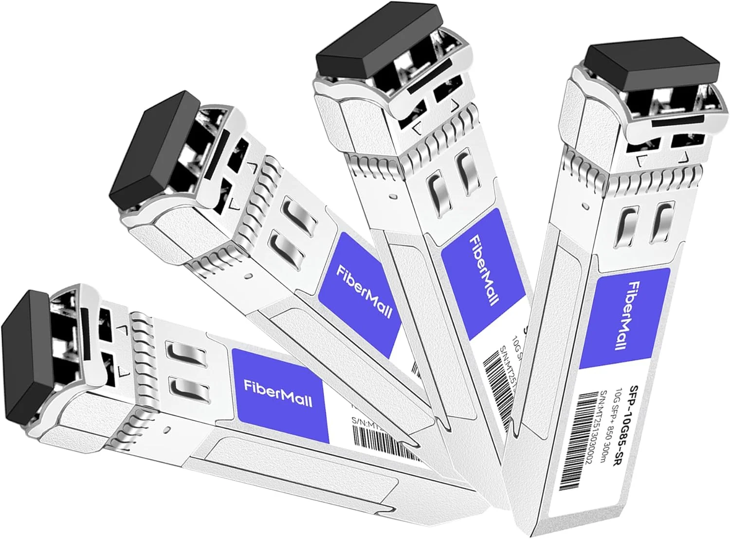 ماژول فرستنده و گیرنده نوری SFP+ 10G SR سازگار با شبکه Fortinet Fn-Tran-SFP+SR 10GBASE-SR SFP+ 850nm 300m DDM Duplex LC MMF بسته 4 عددی