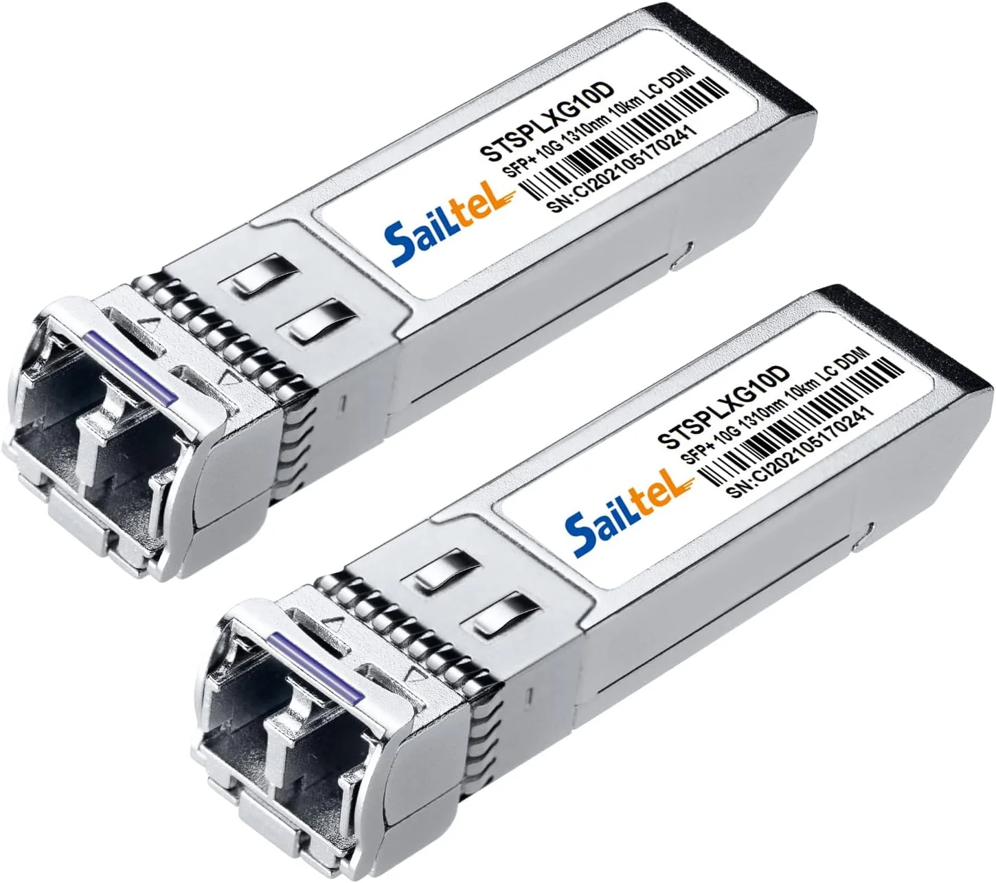 ماژول SFP+ LC تک حالته 10G گیگابیتی SaiLteL، 10G 1310nm SMF، تا 10 کیلومتر، DDM، فرستنده و گیرنده فیبر 10GBase-LR، سازگار با سیسکو، یوبیکویتی، میکروتیک، نت گیر، دی لینک، لینک سیس و غیره (2 عدد)