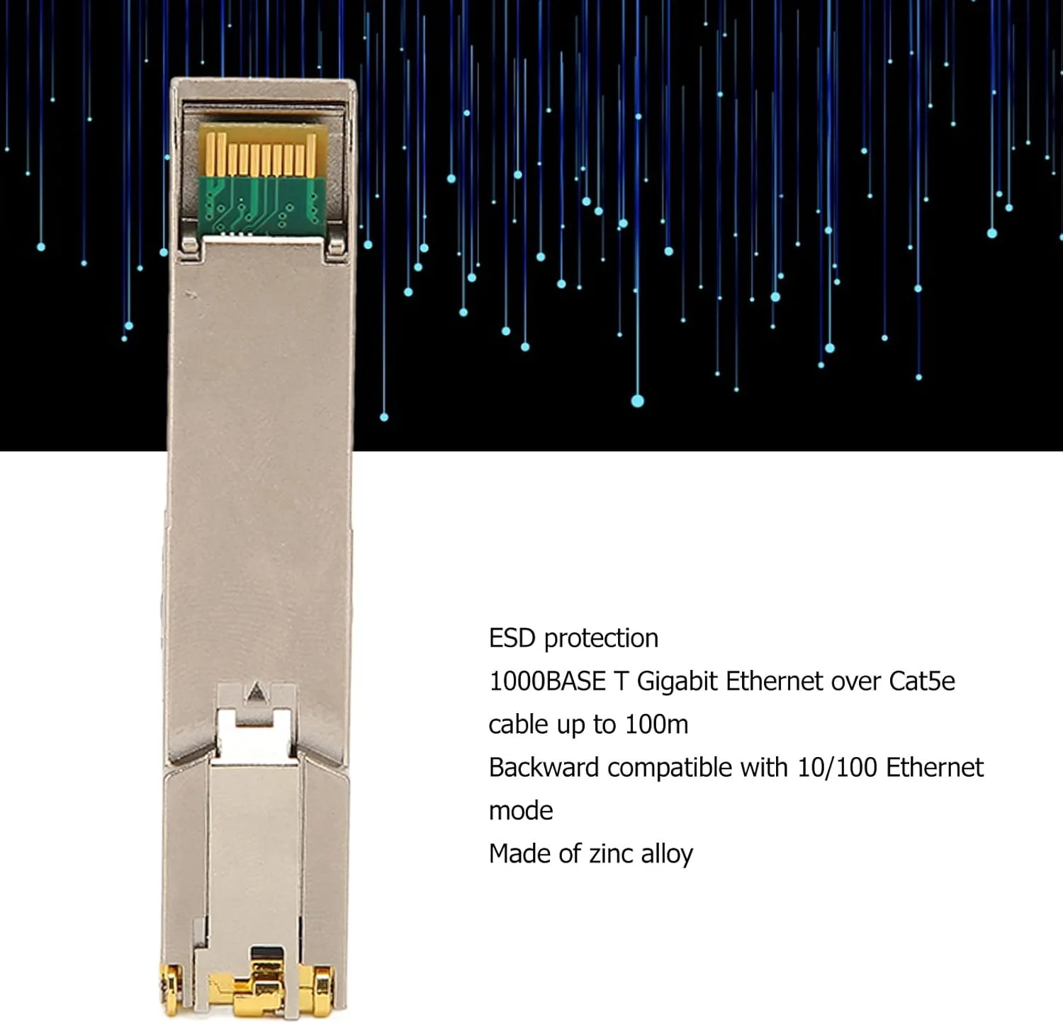 فرستنده و گیرنده پرسرعت 1.25G SFP برای اترنت 10/100/1000M RJ45، ماژول نوری 100M گیگابیتی SFP به RJ45 - راه حل شبکه قابل اعتماد و کارآمد