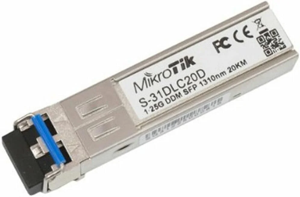 فرستنده و گیرنده MikroTik RouterBOARD S+85DLC03D، فرستنده و گیرنده SFP+ 10G با کانکتور Dual LC 850 نانومتری برای اتصالات فیبر Single Mode تا 300 متر، با DDM