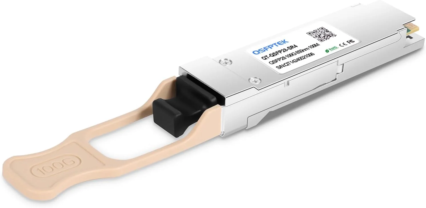 ماژول فرستنده و گیرنده نوری QSFP28 100GBASE-SR4 با طول موج 850 نانومتر و برد 100 متر، سازگار با Cisco QSFP-100G-SR4-S