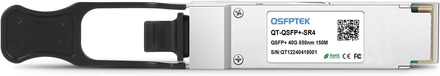 ماژول فرستنده و گیرنده نوری QSFP+ 40GBASE-SR4 با کانکتور MTP/MPO، طول موج 850 نانومتر و برد 150 متر، سازگار با Cisco QSFP-40G-SR4