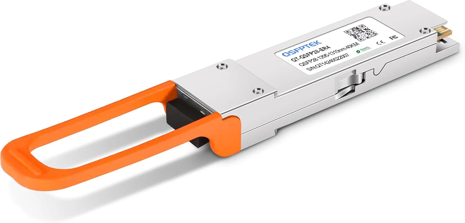 ماژول فرستنده و گیرنده نوری QSFP28 100GBASE-ER4 با کانکتور LC، سازگار با Cisco QSFP-100G-ER4L-S، طول موج 1310 نانومتر، برد 40 کیلومتر