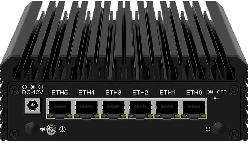 مینی پی سی فایروال Kikusenko، 6 پورت، پردازنده چهار هسته ای Inter N100، کارت شبکه Inter I226-V 2.5G، پشتیبانی از AES-NI، بدون رم و حافظه