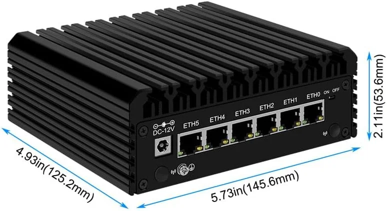 مینی پی سی فایروال Kikusenko، 6 پورت، پردازنده چهار هسته ای Inter N100، کارت شبکه Inter I226-V 2.5G، پشتیبانی از AES-NI، بدون رم و حافظه مینی پی سی فایروال Kikusenko، 6 پورت، پردازنده چهار هسته ای Inter N100، کارت شبکه Inter I226-V 2.5G، پشتیبانی از AES-NI، بدون رم و حافظه