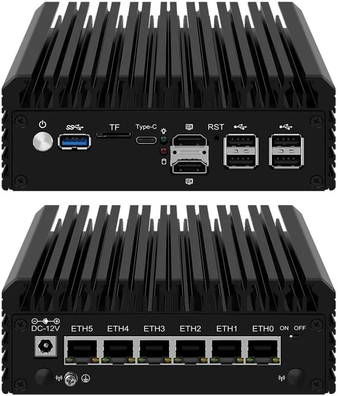 مینی پی سی فایروال Kikusenko، 6 پورت، پردازنده چهار هسته ای Inter N100، کارت شبکه Inter I226-V 2.5G، پشتیبانی از AES-NI، بدون رم و حافظه مینی پی سی فایروال Kikusenko، 6 پورت، پردازنده چهار هسته ای Inter N100، کارت شبکه Inter I226-V 2.5G، پشتیبانی از AES-NI، بدون رم و حافظه