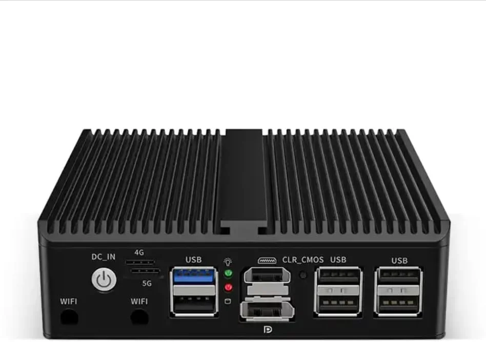 دستگاه فایروال میکرو با پردازنده چهار هسته‌ای Intel N100، پورت‌های اترنت 2.5G Intel i226-V، حافظه NVMe 256 گیگابایتی، رم DDR5 8 گیگابایتی، OPNSense از پیش نصب شده (ارتقا یافته)