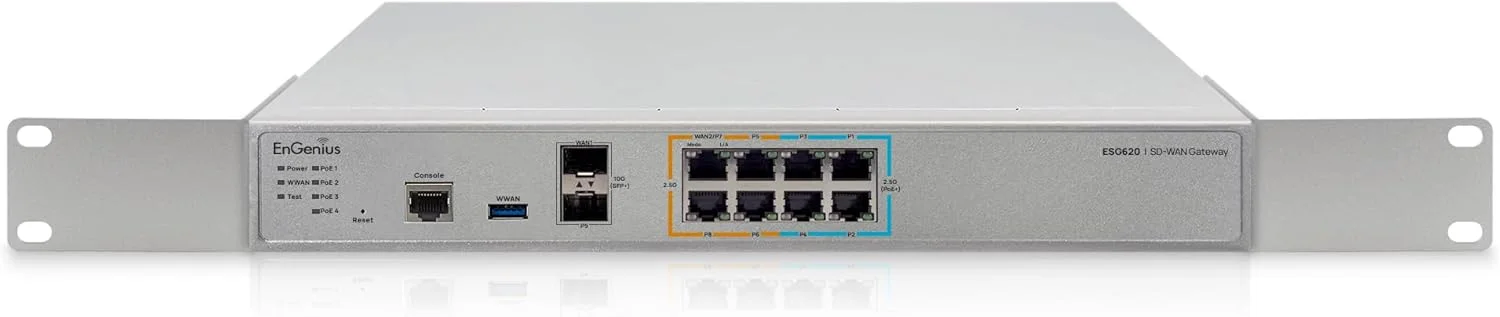 دروازه SD-WAN EnGenius ESG620 | اترنت 4x 2.5Gbps، PoE 4x 2.5Gbps، 2x SFP+، بودجه PoE 120W