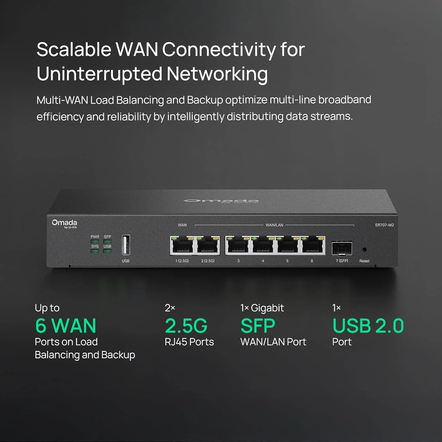 روتر VPN چند گیگابیتی TP-Link ER707-M2 Omada | دارای دو پورت WAN 2.5 گیگابیتی | ظرفیت بالای شبکه | فایروال SPI | یکپارچه با Omada SDN | تعادل بار | محافظت در برابر صاعقه روتر VPN چند گیگابیتی TP-Link ER707-M2 Omada | دارای دو پورت WAN 2.5 گیگابیتی | ظرفیت بالای شبکه | فایروال SPI | یکپارچه با Omada SDN | تعادل بار | محافظت در برابر صاعقه