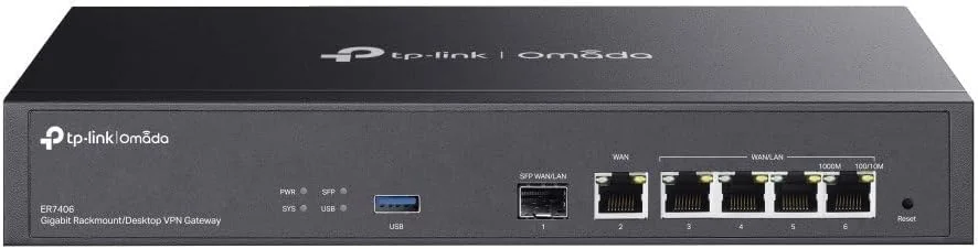 دروازه وی‌پی‌ان گیگابیتی رکمونت/رومیزی تی‌پی-لینک Omada ER7406