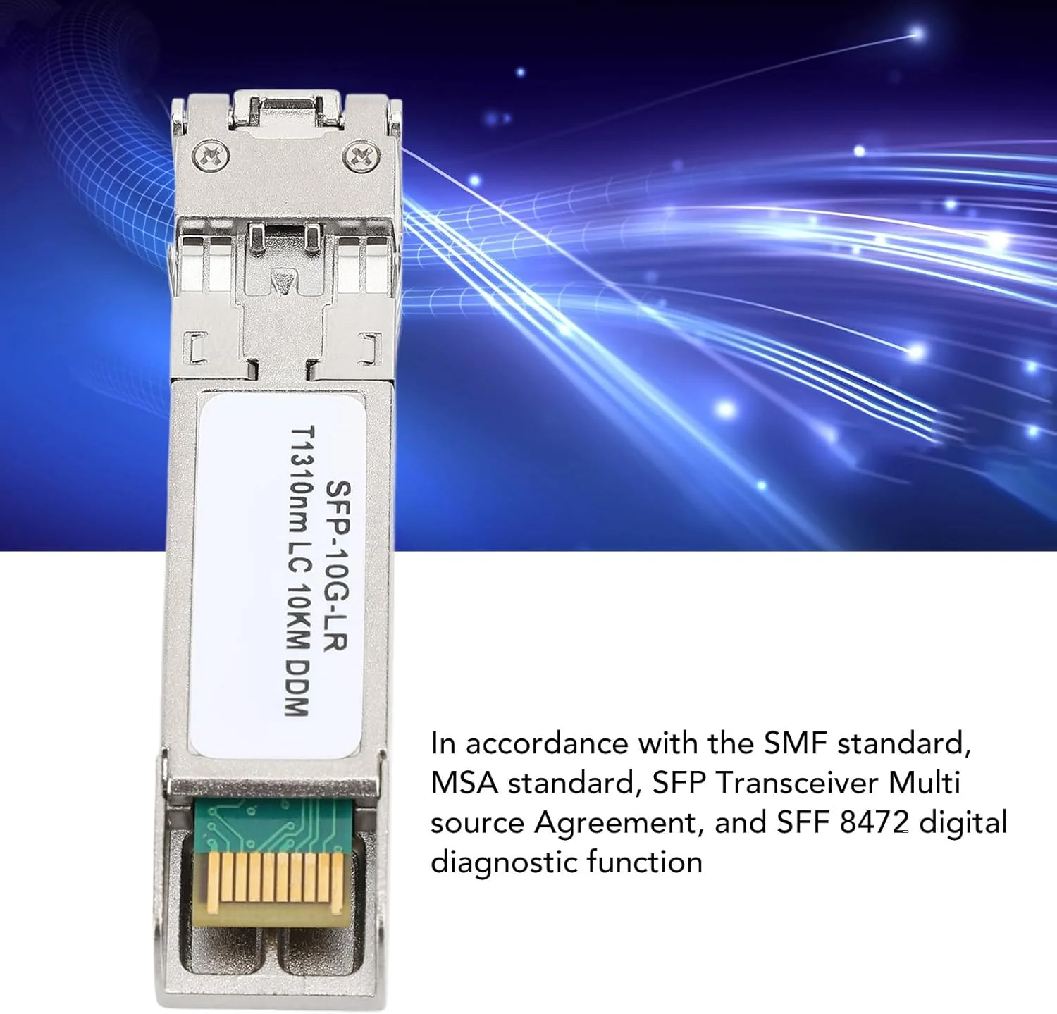 فرستنده و گیرنده نوری 10GBase LR SFP، ماژول LC فیبر نوری تک حالته SMF 1310 نانومتری، عملکرد با سرعت بالا، نصب آسان، برای سوییچ های باز