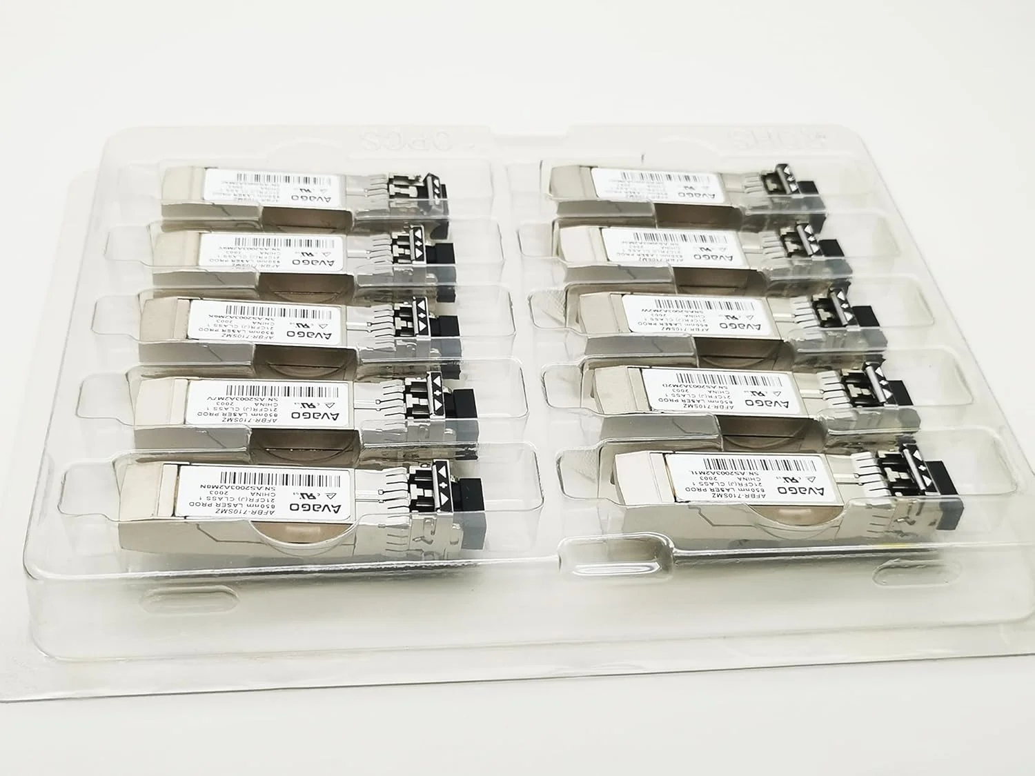 فرستنده و گیرنده 10GBase SR SFP+ مدل AVAGO AFBR-710SMZ 850nm 300M 10GE SFP ماژول فیبر نوری