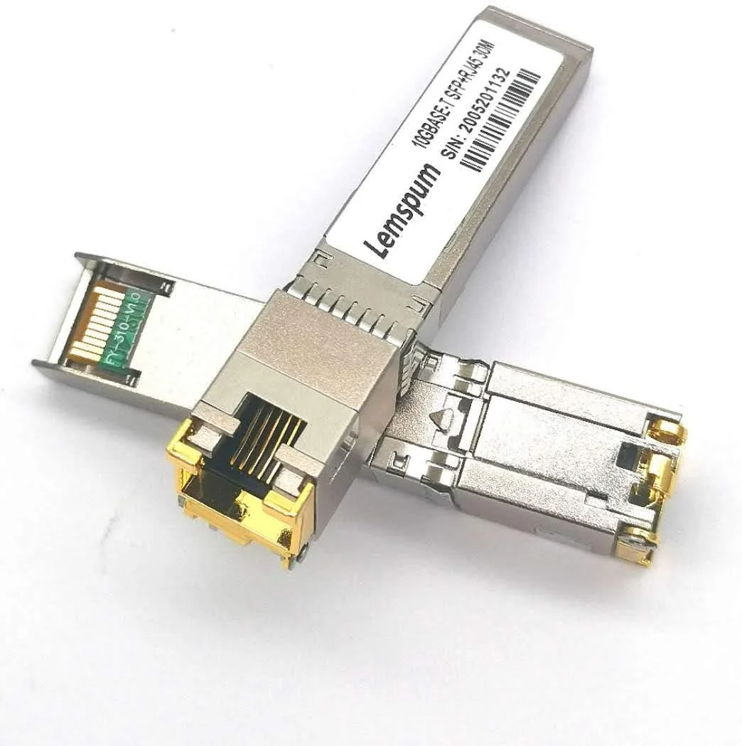 فرستنده و گیرنده 10GBase-T SFP+ به RJ-45، ماژول اترنت مسی 10Gbe SFP+، تا 30 متر، برای سیسکو SFP-10G-T-S، مراکی، یوبیکیوتی