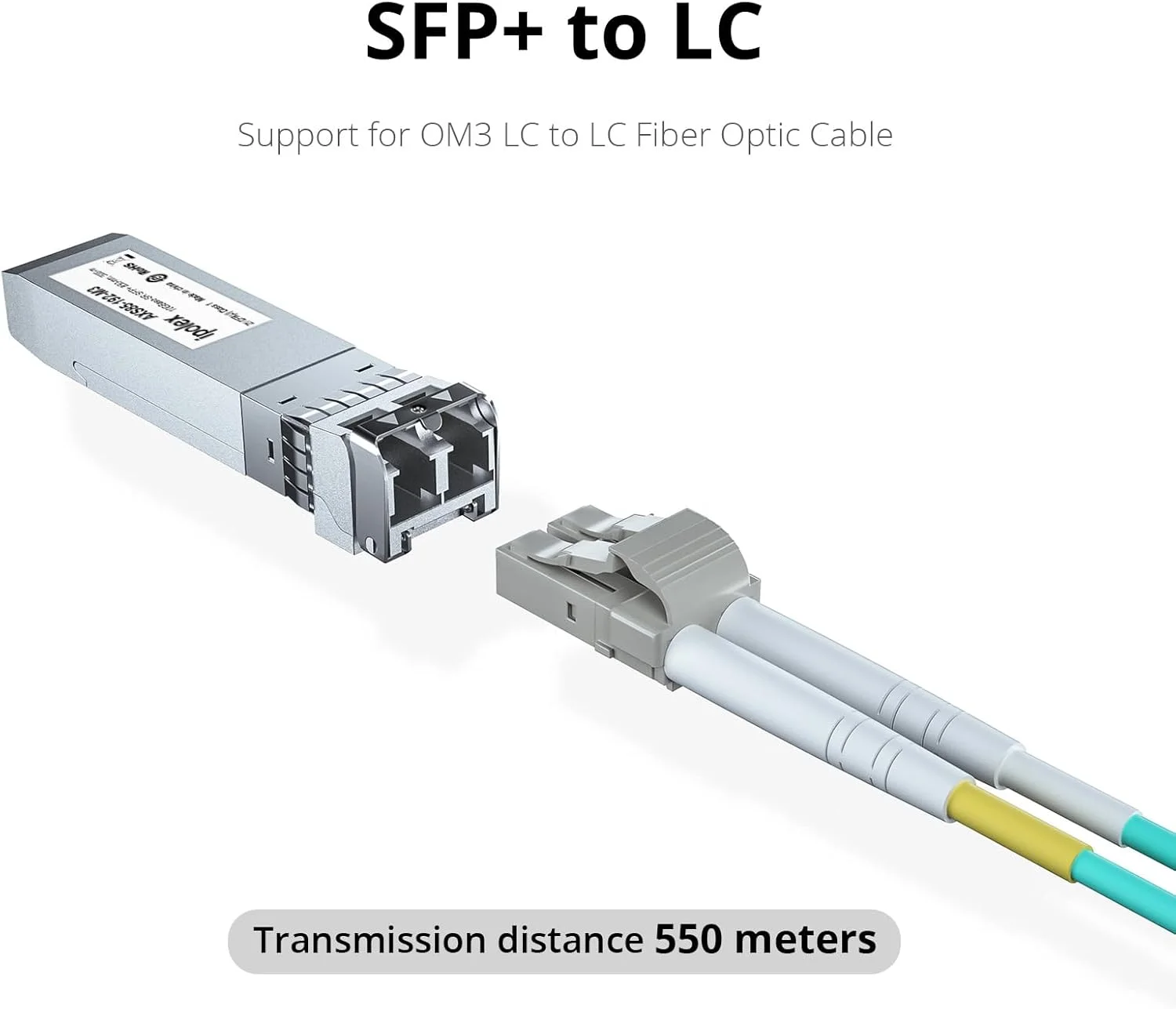 فرستنده و گیرنده 10GBase-SR SFP+، ماژول 10Gb 850nm Multimode LC SFP برای UniFi UACC-OM-MM-10G، Ubiquiti UF-MM-10G، Mikrotik، Fortinet، TP-Link، Netgear، D-Link، Supermicro و غیره، تا 300 متر، بسته 2 عددی