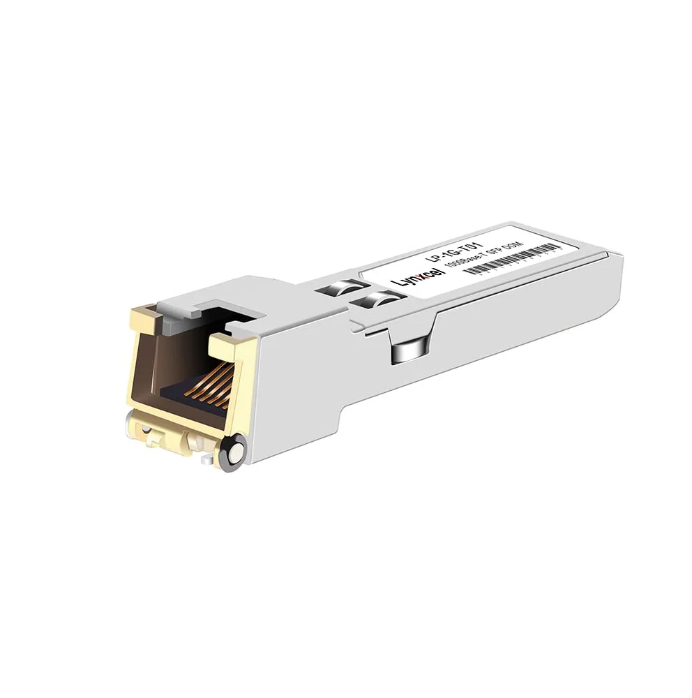 ماژول Lynxcel 1000Base-T SFP به RJ45، فرستنده و گیرنده مسی RJ45 CAT6 تا 100 متر، سازگار با Cisco GLC-T/SFP-GE-T، Meraki MA-SFP-1GB-TX، Fortinet، Ubiquiti UniFi UF-RJ45-1G، Netgear و غیره.