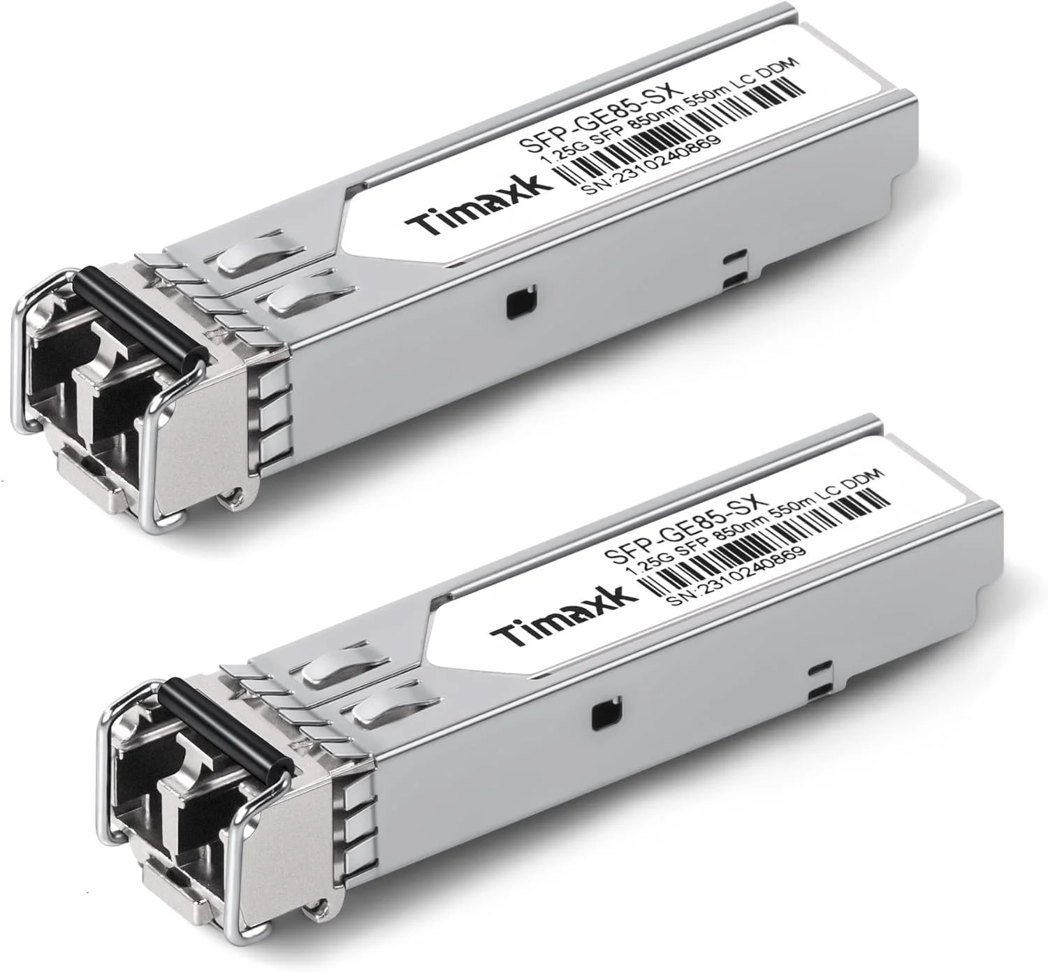 فرستنده و گیرنده فیبر نوری 1.25G SFP 1000Base-SX، 850 نانومتر MMF، تا 550 متر، LC Multi Mode 1G، ماژولار برای سیسکو، مراکی، یوبیکیوتی UniFi، میکروتیک، اینتل، نت گیر، دی-لینک، Qnap، لینکسیس و غیره، بسته 2 عددی