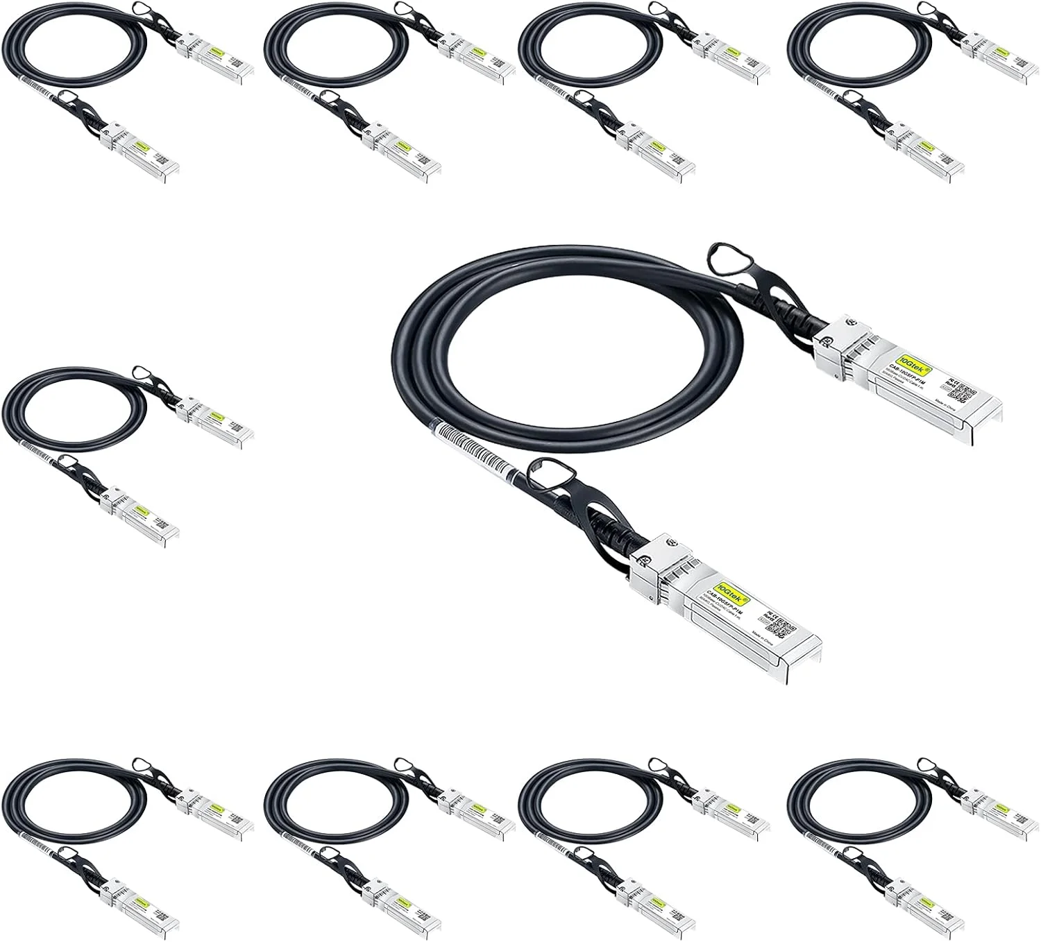 [بسته 10 عددی] کابل 10G SFP+ DAC - کابل مسی اتصال مستقیم غیرفعال 10GBASE-CU Twinax SFP برای سیسکو SFP-H10GB-CU0.5M، یوبیکیوتی UniFi، Fortinet، نت گیر، D-Link، میکروتیک، ZTE، 0.5 متری (1.6 فوت)