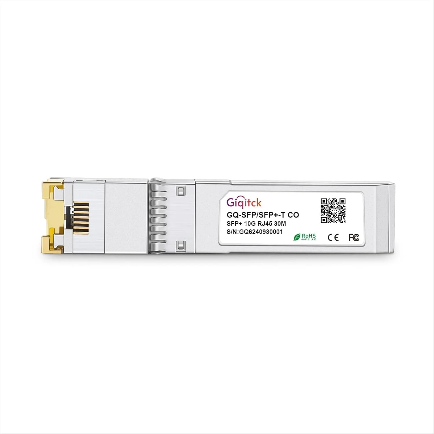 ماژول SFP+ به RJ45 10GBase-T، فرستنده و گیرنده شبکه اترنت مسی 1.25G/2.5G/5G/10G SFP برای Cisco SFP-10G-T-S، Ubiquiti UniFi UF-RJ45-10G، Meraki، Supermicro و غیره، تا 30 متر، 2 عدد