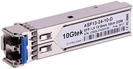 10Gtek فرستنده و گیرنده SFP برای Ubiquiti UF-SM-1G، ماژول SFP با سرعت 1.25 گیگابیت بر ثانیه، SMF، 1310 نانومتر، 10 کیلومتر، بسته 2 عددی