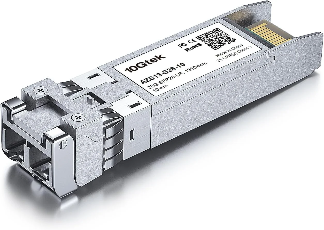 فرستنده و گیرنده نوری 10Gtek 25G SFP28 SFP+، ماژول نوری 25GBase-LR Duplex LC SMF برای Arista SFP-25G-LR، 1310nm، DDM، تا 10 کیلومتر فرستنده و گیرنده نوری 10Gtek 25G SFP28 SFP+، ماژول نوری 25GBase-LR Duplex LC SMF برای Arista SFP-25G-LR، 1310nm، DDM، تا 10 کیلومتر